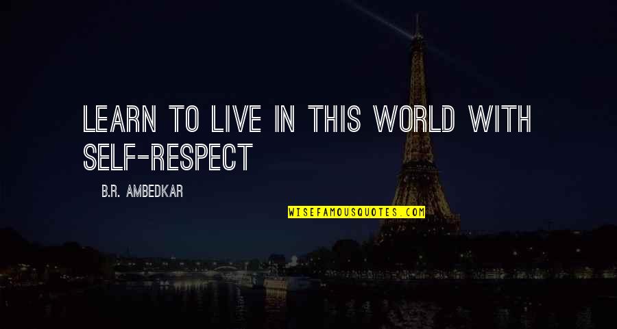 B R Ambedkar Quotes By B.R. Ambedkar: Learn to live in this world with self-respect
