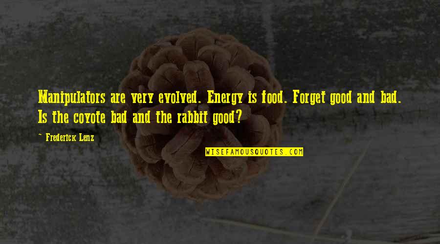 B Rabbit Quotes By Frederick Lenz: Manipulators are very evolved. Energy is food. Forget