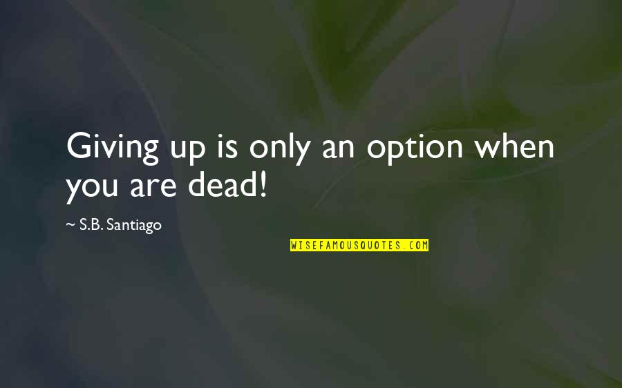 B.s Quotes By S.B. Santiago: Giving up is only an option when you