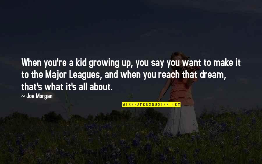 B Scame Single Grupo Niche Quotes By Joe Morgan: When you're a kid growing up, you say B Scame Single Grupo Niche Quotes By Joe Morgan: When you're a kid growing up, you say