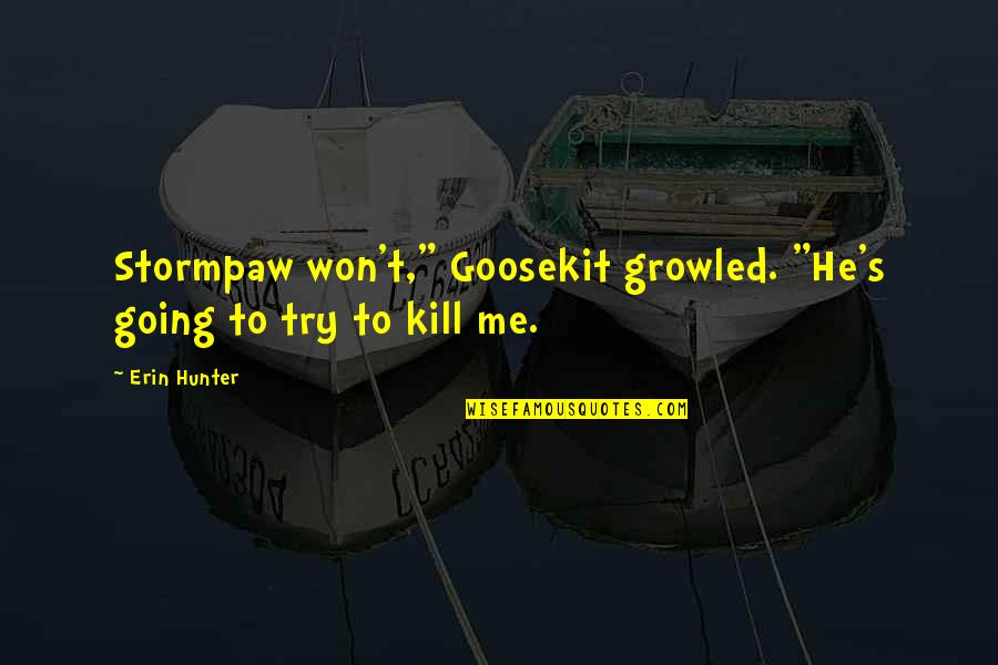 B1sw Quotes By Erin Hunter: Stormpaw won't," Goosekit growled. "He's going to try