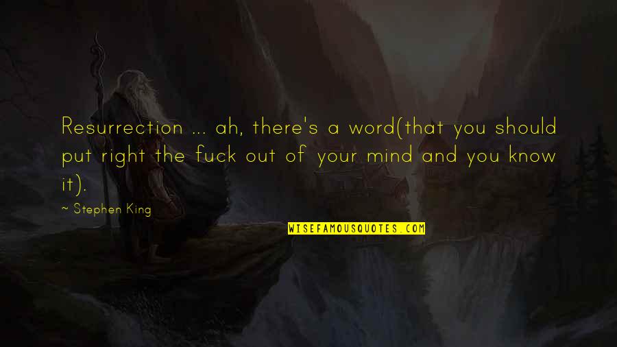 B377 Super Quotes By Stephen King: Resurrection ... ah, there's a word(that you should B377 Super Quotes By Stephen King: Resurrection ... ah, there's a word(that you should