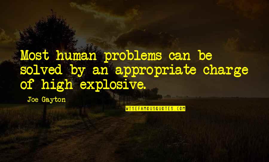 Baaath Quotes By Joe Gayton: Most human problems can be solved by an