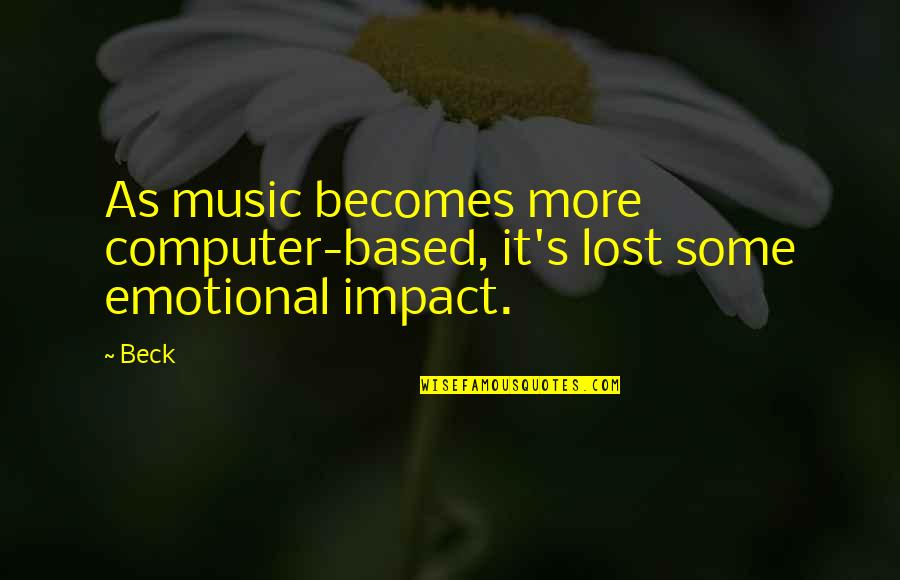 Baaghi Ballia Quotes By Beck: As music becomes more computer-based, it's lost some