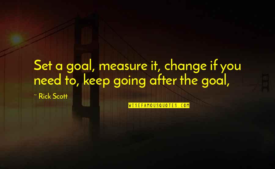 Baagilanu Teredu Quotes By Rick Scott: Set a goal, measure it, change if you