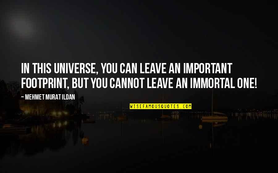 Baba Yahya Quotes By Mehmet Murat Ildan: In this universe, you can leave an important Baba Yahya Quotes By Mehmet Murat Ildan: In this universe, you can leave an important