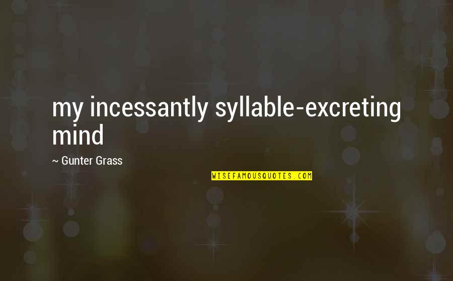 Babae Quotes By Gunter Grass: my incessantly syllable-excreting mind Babae Quotes By Gunter Grass: my incessantly syllable-excreting mind