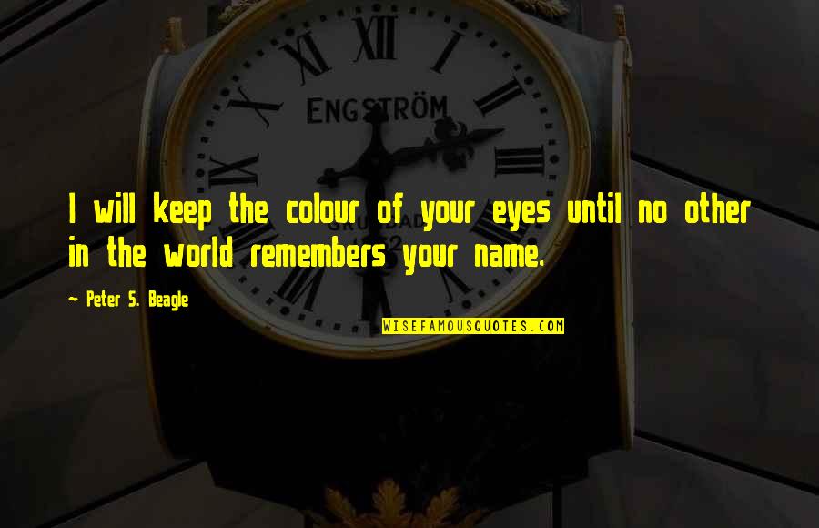 Babaeng Iniwan Quotes By Peter S. Beagle: I will keep the colour of your eyes