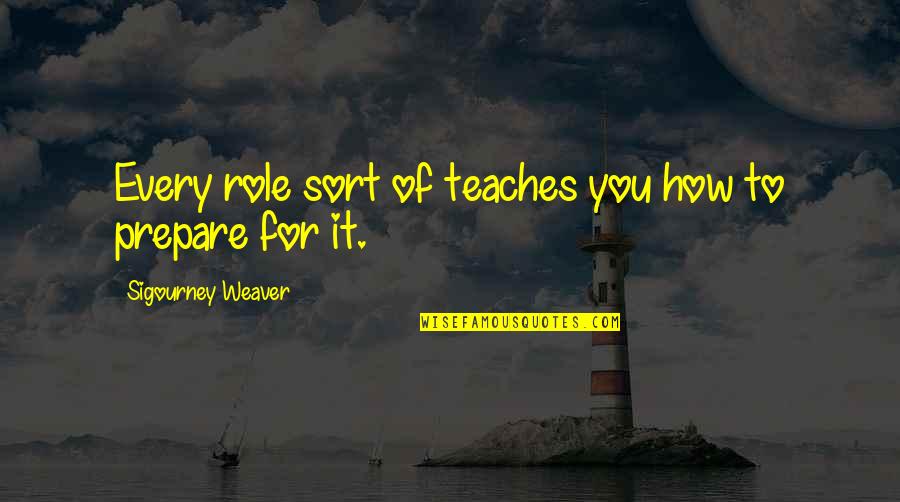Babalu Aye Quotes By Sigourney Weaver: Every role sort of teaches you how to Babalu Aye Quotes By Sigourney Weaver: Every role sort of teaches you how to