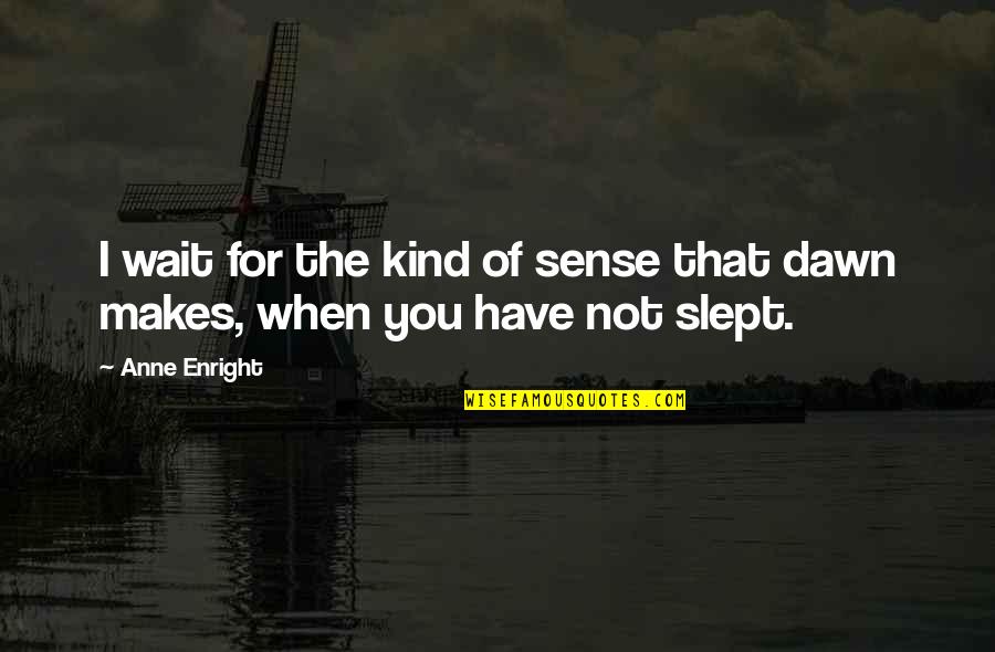 Babbel Quotes By Anne Enright: I wait for the kind of sense that