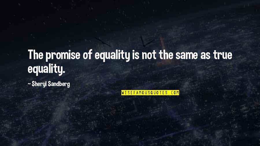 Babben Larsson Quotes By Sheryl Sandberg: The promise of equality is not the same