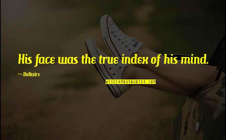 Babblers For Sale Quotes By Voltaire: His face was the true index of his Babblers For Sale Quotes By Voltaire: His face was the true index of his