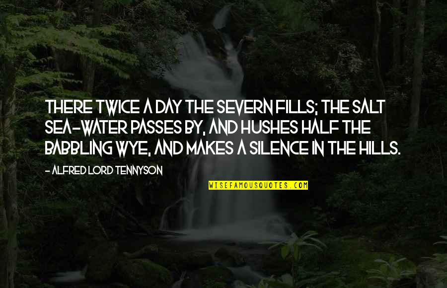 Babbling Quotes By Alfred Lord Tennyson: There twice a day the Severn fills; The