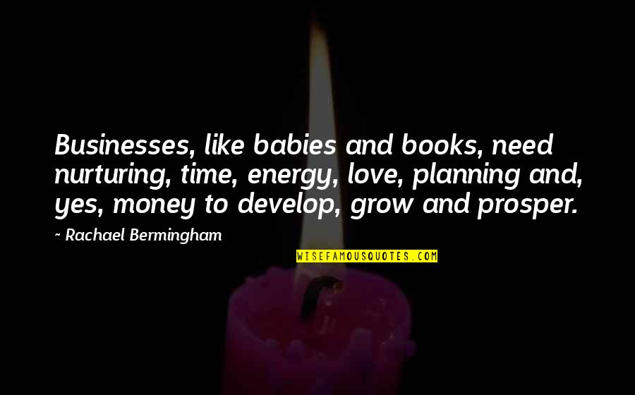 Babies Love Quotes By Rachael Bermingham: Businesses, like babies and books, need nurturing, time,