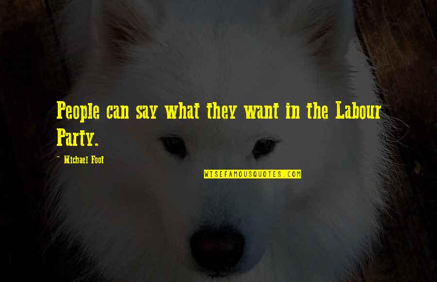 Babiha Bird Quotes By Michael Foot: People can say what they want in the