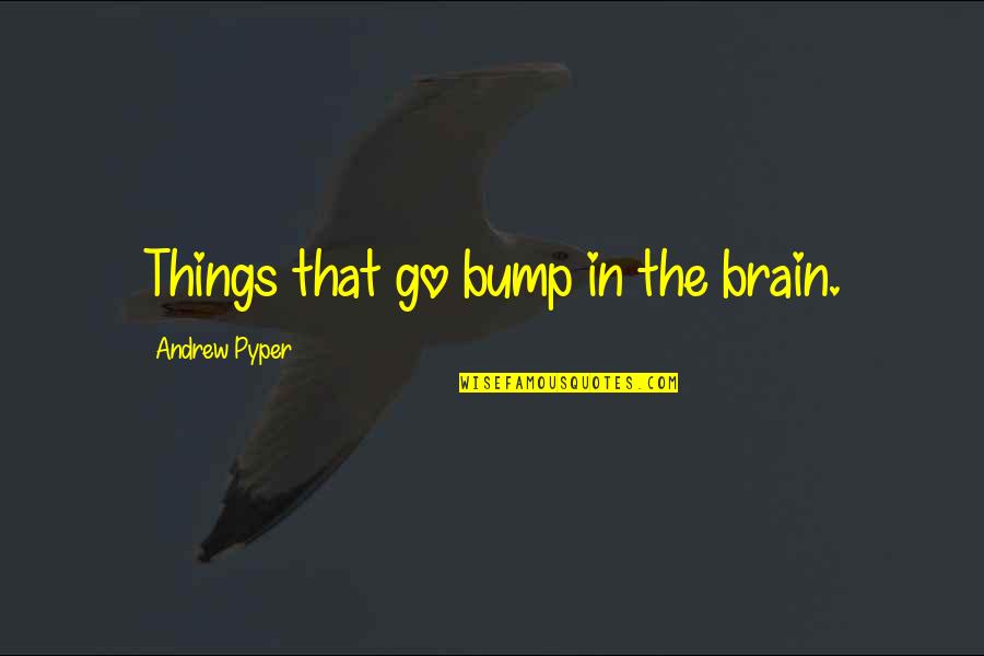 Babik Reinhardt Quotes By Andrew Pyper: Things that go bump in the brain.