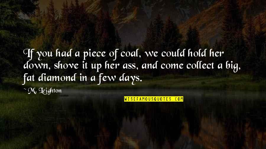 Babilona Quotes By M. Leighton: If you had a piece of coal, we