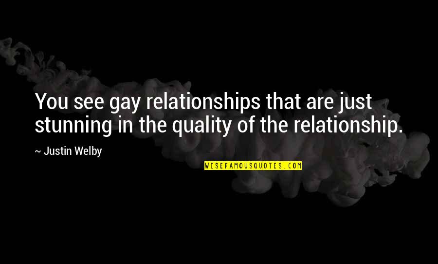 Babovic Stefan Quotes By Justin Welby: You see gay relationships that are just stunning