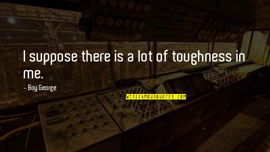 Babrala Quotes By Boy George: I suppose there is a lot of toughness