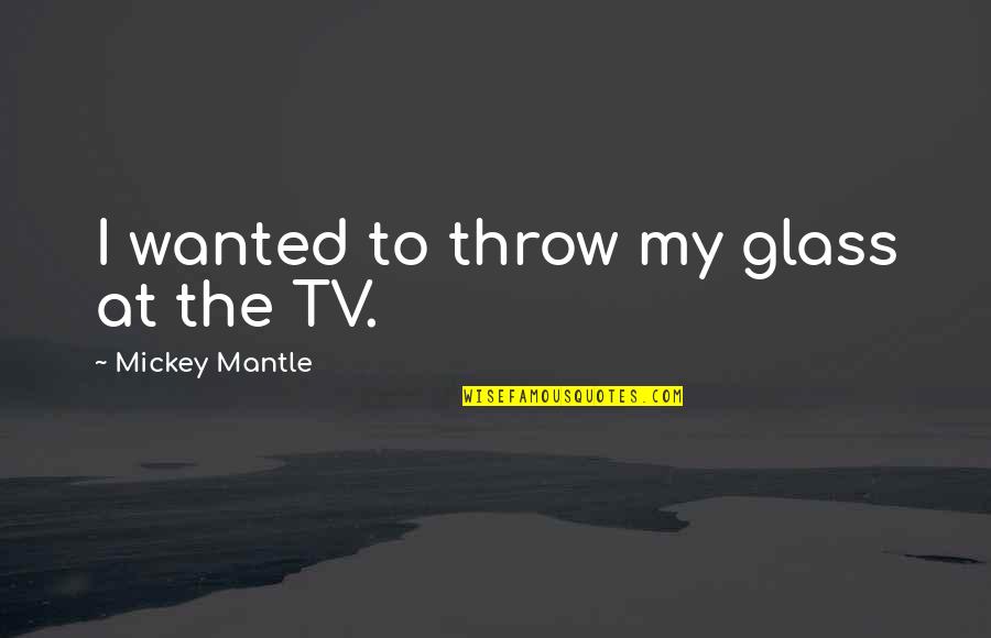 Baby Abuse Quotes By Mickey Mantle: I wanted to throw my glass at the