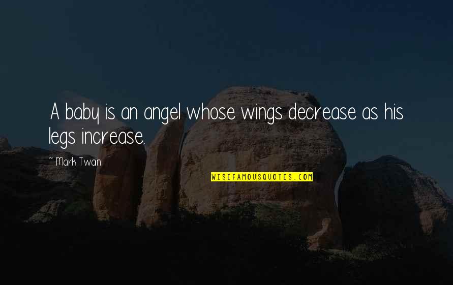 Baby Angel Quotes By Mark Twain: A baby is an angel whose wings decrease