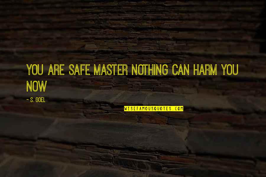 Baby Boomer Quotes By S. Goel: You are safe master nothing can harm you