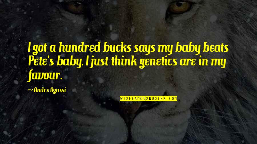 Baby Bottleneck Quotes By Andre Agassi: I got a hundred bucks says my baby