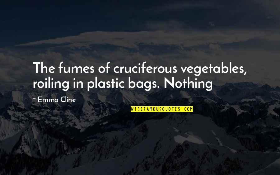 Baby Cheek Quotes By Emma Cline: The fumes of cruciferous vegetables, roiling in plastic