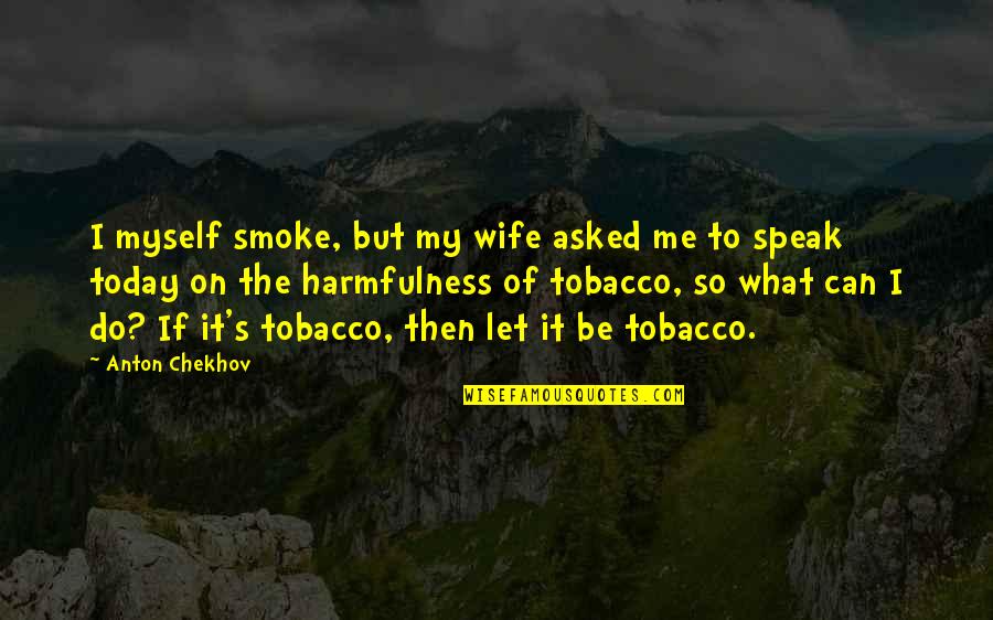 Baby Dream Quotes By Anton Chekhov: I myself smoke, but my wife asked me