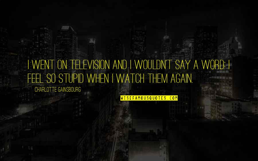 Baby Kicking In The Womb Quotes By Charlotte Gainsbourg: I went on television and I wouldn't say