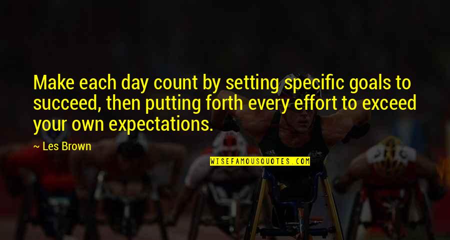 Baby Singlet Quotes By Les Brown: Make each day count by setting specific goals