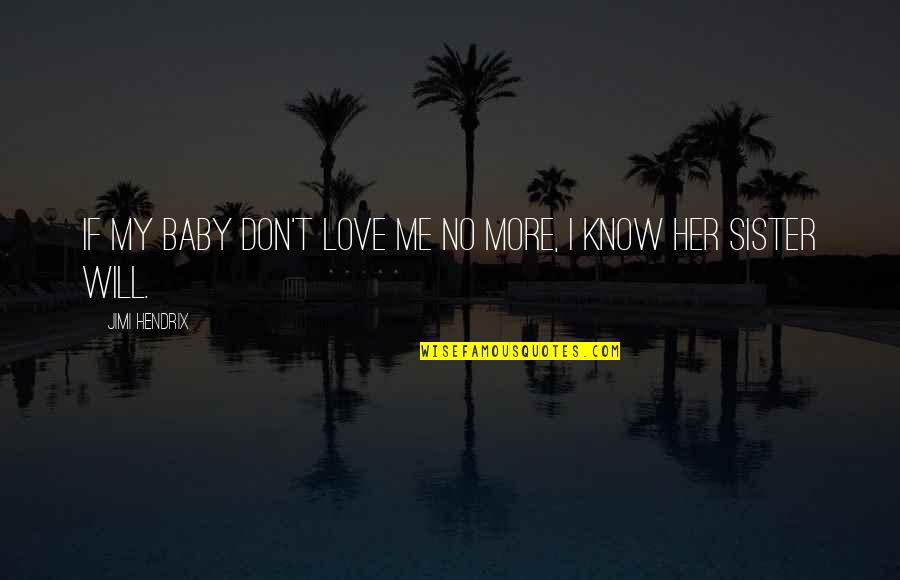 Baby Sister Love Quotes By Jimi Hendrix: If my baby don't love me no more,