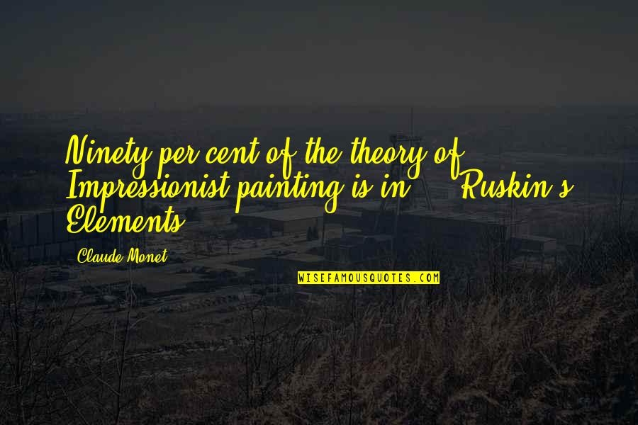 Baby Teething Quotes By Claude Monet: Ninety per cent of the theory of Impressionist