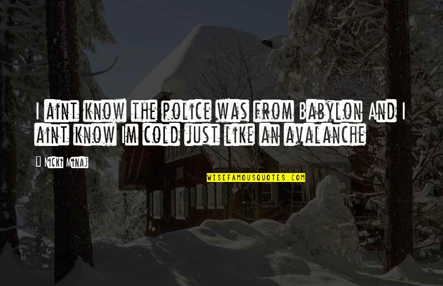 Babylon 5 Quotes By Nicki Minaj: I aint know the police was from Babylon