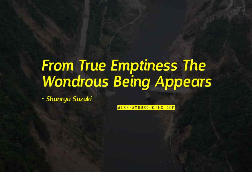 Babys 1st Halloween Quotes By Shunryu Suzuki: From True Emptiness The Wondrous Being Appears