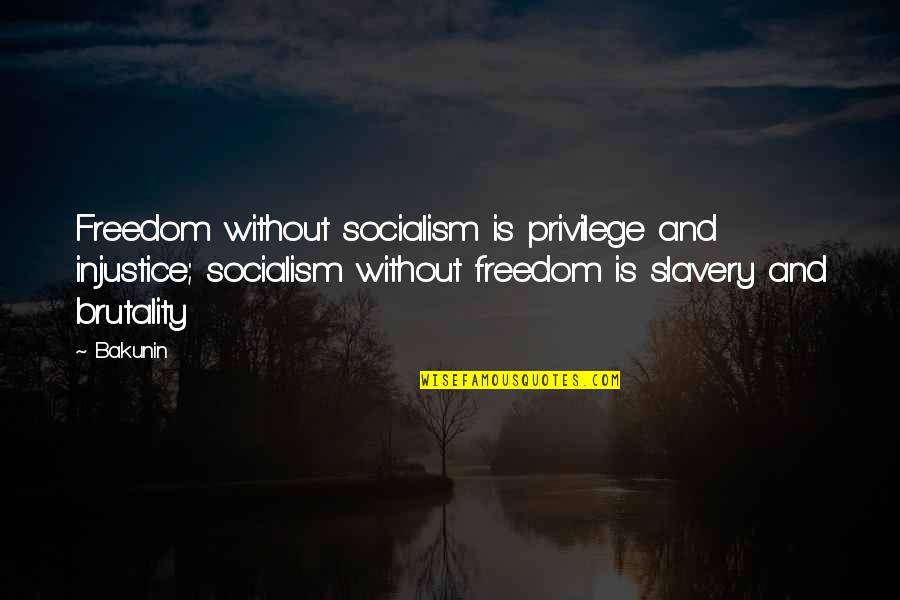 Bacalao Salad Quotes By Bakunin: Freedom without socialism is privilege and injustice; socialism
