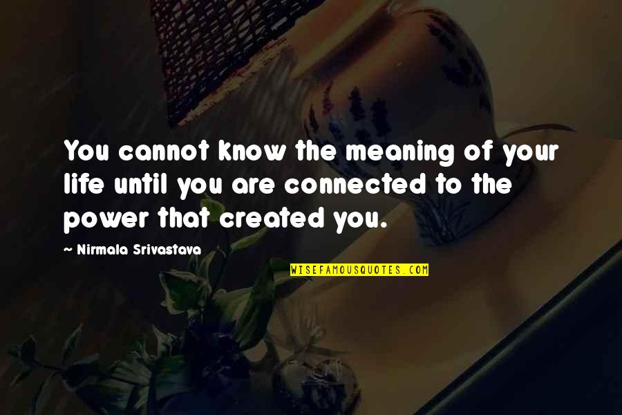 Bacalhau A Gomes Quotes By Nirmala Srivastava: You cannot know the meaning of your life