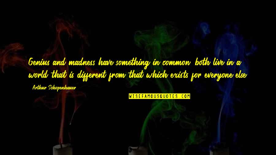 Baccile Greenwich Quotes By Arthur Schopenhauer: Genius and madness have something in common: both