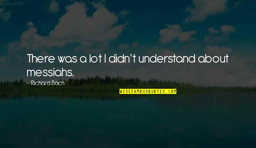 Bach Quotes By Richard Bach: There was a lot I didn't understand about