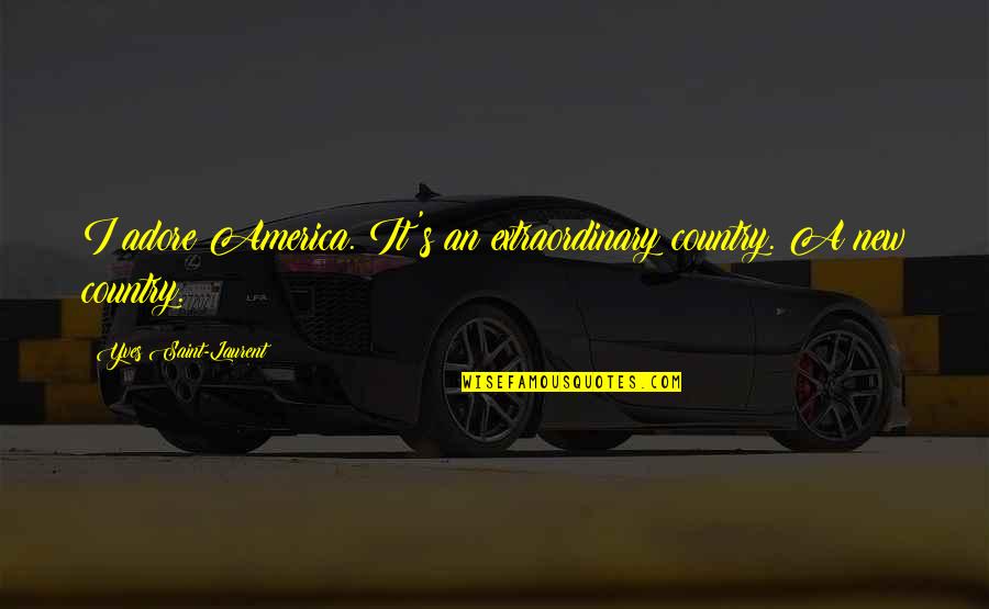 Bachelor Party Jokes Quotes By Yves Saint-Laurent: I adore America. It's an extraordinary country. A