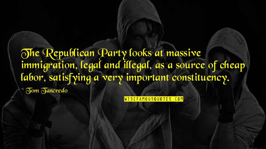 Bachini Brand Quotes By Tom Tancredo: The Republican Party looks at massive immigration, legal