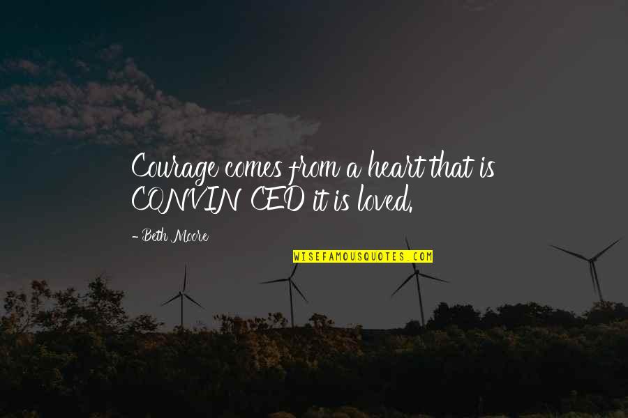 Bacigalupi Chardonnay Quotes By Beth Moore: Courage comes from a heart that is CONVINCED
