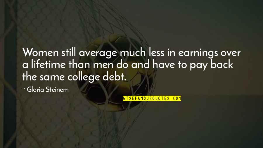 Back 2 College Quotes By Gloria Steinem: Women still average much less in earnings over Back 2 College Quotes By Gloria Steinem: Women still average much less in earnings over