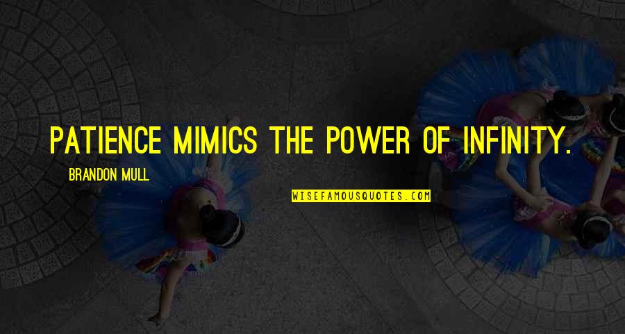 Back Against The Wall Quotes By Brandon Mull: Patience mimics the power of infinity.