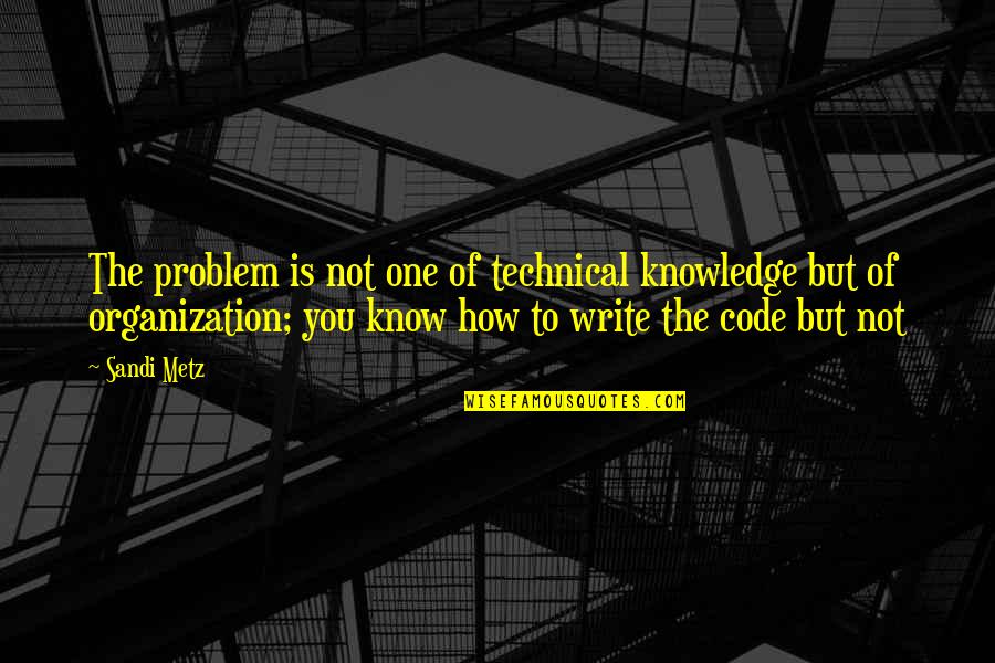 Back Burner Quotes By Sandi Metz: The problem is not one of technical knowledge Back Burner Quotes By Sandi Metz: The problem is not one of technical knowledge