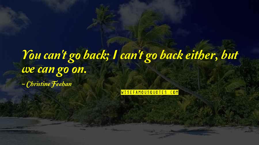 Back But Quotes By Christine Feehan: You can't go back; I can't go back