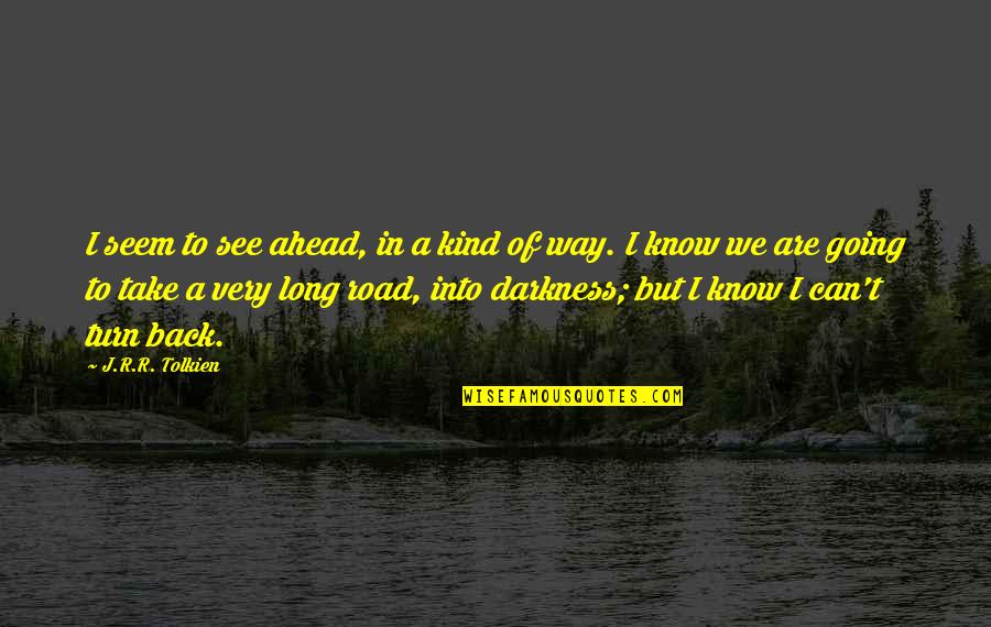 Back But Quotes By J.R.R. Tolkien: I seem to see ahead, in a kind