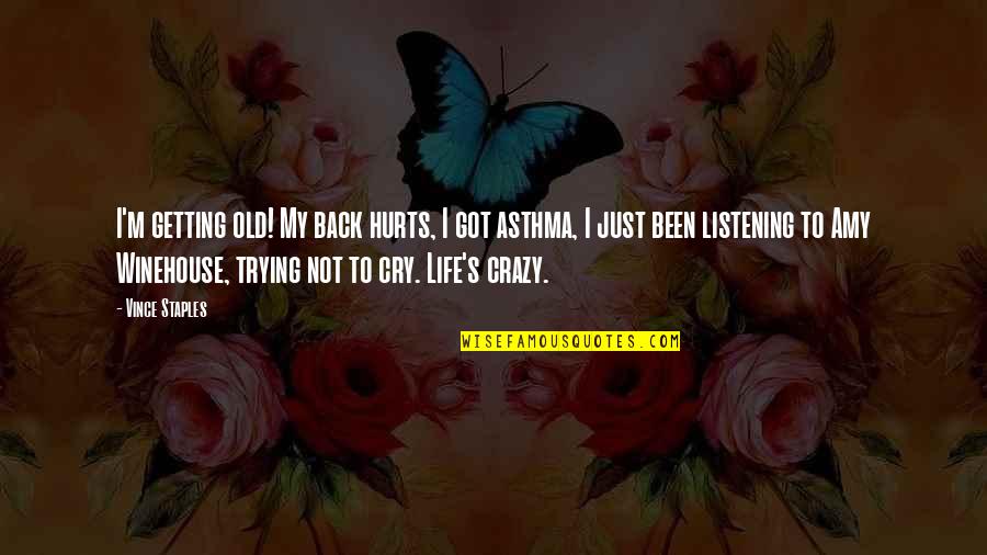 Back Hurt Quotes By Vince Staples: I'm getting old! My back hurts, I got Back Hurt Quotes By Vince Staples: I'm getting old! My back hurts, I got