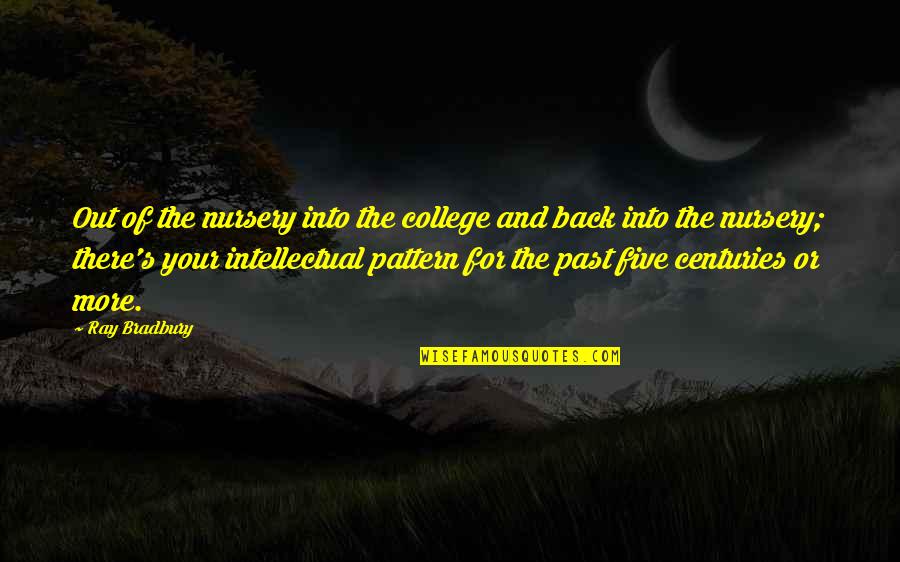 Back In College Quotes By Ray Bradbury: Out of the nursery into the college and