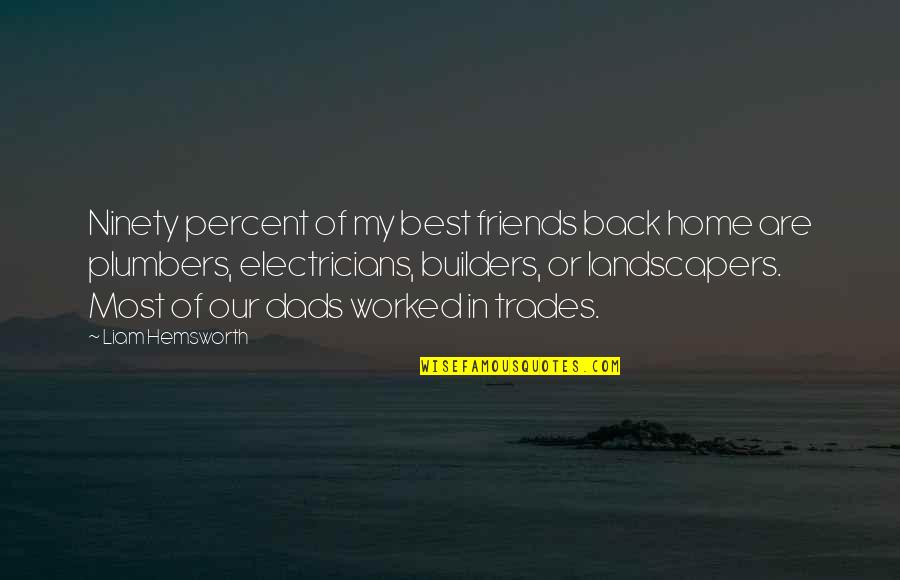 Back In Home Quotes By Liam Hemsworth: Ninety percent of my best friends back home
